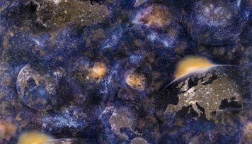Слов'янські шпалери 2384-10, вінілові на флізеліновій основі, сонцестійкі, миючі, стійкі до стирання. Малюнок: 3d, космос, планети. Колір: фіолетовий. Україна 2384-10 фото